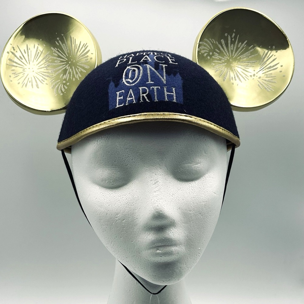 Mickey Mouse Hat Ears Happiest Place On Earth Disney Parks Fireworks Castle NWT